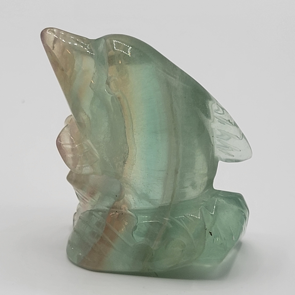 Natural Green Fluorite Dolphin Figurine